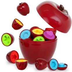 Apple Shape Sorter Toy with Geometric Matching Pieces
