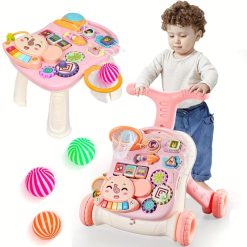 5-in-1 Sit-to-Stand Baby Walker with Activity Panel